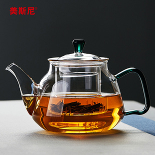 玻璃茶壶泡茶单壶耐高温煮茶器，家用烧水壶，套装加厚过滤花茶壶茶具
