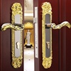 欧式室内门锁三件套静音，房门锁对开门锁双开门锁，豪华木大门锁具
