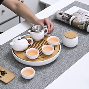 酒店茶具小套装一壶两杯日式干泡茶盘竹制整套旅行办公陶瓷茶壶杯