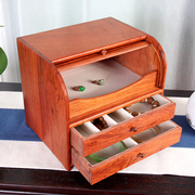 缅甸花梨首饰盒红木饰品盒大容量实木中国风文玩珠宝桌面收纳盒