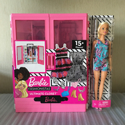 芭比娃娃时尚梦幻衣橱套装GBK12公主女孩换装衣服生日礼物玩具
