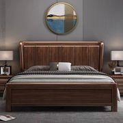 胡桃木实木床金丝木1.8米中式双人床简约1.5米主卧高箱储物婚床