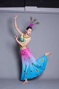 23儿童傣族演出服m女少数民族孔雀C舞蹈服装R鱼尾裙成人弹力舞台