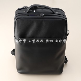 34529真皮！可情侣黑色时尚商务旅行出差通勤双肩包电脑包背包1.3