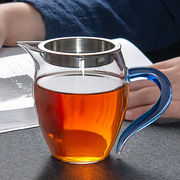 雅集玻璃公道杯耐热加厚带过滤茶漏分茶器，茶海公杯茶具配件