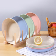 家用圆形餐盘纯色碟零食干果水果盘塑料菜盘子厨房饭店大尺寸厨具
