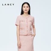 lancy朗姿2023夏季设计感宴会小香风，短外套女气质淑女短袖