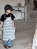 韩版童装2024夏款女童字母短袖T恤吊带蕾丝开叉连衣裙儿童公主裙