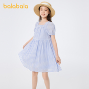 巴拉巴拉女中大童连衣裙，夏装休闲时尚洋气，舒适高腰甜美a字裙