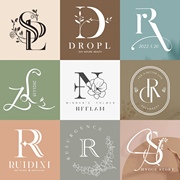 logo设计原创品牌字母美业美容婚礼结婚标志英文字体水印商标定制