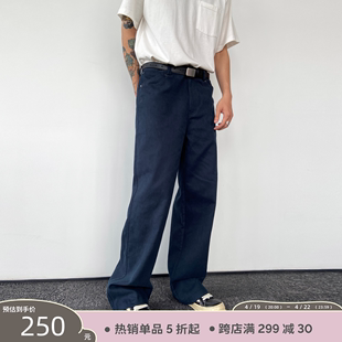 basicmatch米白色海军，蓝色黑色纯棉，宽松休闲裤直筒长裤