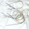 元织 100环形毛衣针不锈钢棒针编织工具加长进口尼龙绳毛线循环针
