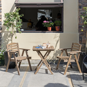 户外庭院桌椅露台折叠桌室外防腐木茶桌椅组合露营餐桌花园咖