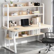 台式电脑桌带书架书桌，组合一体家用简约卧室，学生简易写字桌子代发
