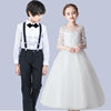 花童礼服女儿童公主裙男婚礼小伴娘白色女孩蓬蓬纱裙钢琴表演服装