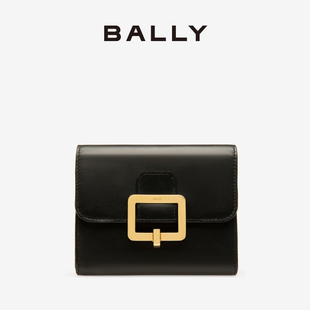 BALLY/巴利女士黑色方扣小牛皮钱包小巧6229981