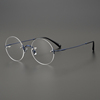 乔布斯同款眼镜架 日本手工男女超轻纯钛复古无框近视蓝色眼镜框