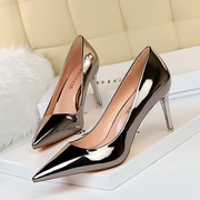 9511-a7欧美时尚性感金属，跟高跟浅口尖头，夜店显瘦高跟鞋女鞋单鞋