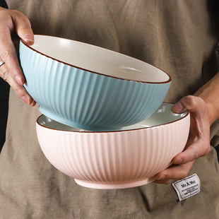 家用大碗可微波炉超大面碗大号炖菜碗餐具大碗欧式大汤碗陶瓷碗