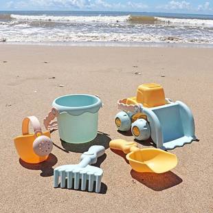 小孩玩沙子玩具套装海滩挖y沙，工具铲子水桶花洒工程车戏水户外边