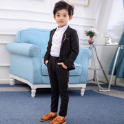 男孩小西服儿童礼服长袖外套韩版童套装2023春条纹