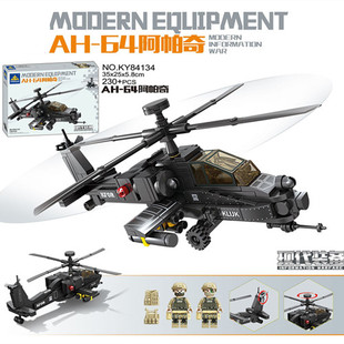 兼容乐高科技机械组军事，战斗机阿帕奇直升机男孩拼装玩具积木模型