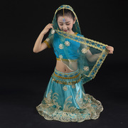 肚皮舞服装儿童舞台表演服新疆舞演出服女童，民族风舞蹈服维吾尔族
