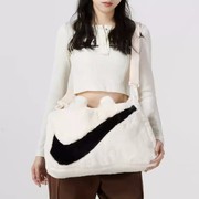 Nike/耐克单肩背包女子毛绒手提包便携休闲拎包挎包运动包 FB3050