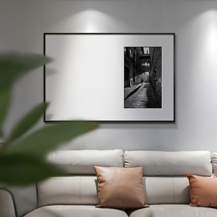 现代简约黑白建筑风景装饰画客厅沙发壁画卧室样板间艺术高端挂画