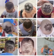 宝宝儿童理发造型神器模具小孩发型雕刻图案自己剪剃头辅助模型贴