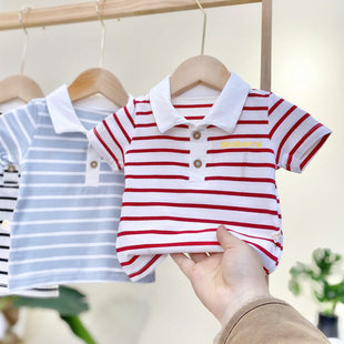 男宝宝纯棉polo衫婴童装，短袖翻领夏1-3岁幼儿中小童，保罗衫儿童t恤
