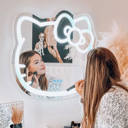 Hellokitty壁挂LED化妆镜触屏智能美妆镜七彩调色梳妆台带灯镜子