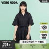 Vero Moda奥莱夏季时尚气质淑女收腰泡泡袖黑色连衣裙子