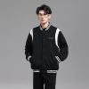 UNKNOWTAL 刺绣标语针织拼接PU皮撞色棒球服外套