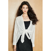 美洋meiyang织梦雪纺衫棉纱罗，提花法式条纹，镂空衬衣廓形系列