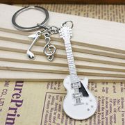 白色迷你小吉他模型饰品创意民谣吉它电吉他礼物个性钥匙扣挂件