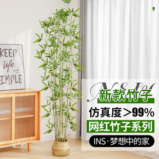 仿真竹子室内装饰假竹子隔断屏风，挡墙造景室外装饰竹盆栽加密绿植