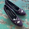 vintage 复古港风优雅紫色气质款圆头中古低跟单鞋古董鞋