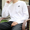 Nike耐克卫衣男长袖套头衫秋季白色T恤圆领宽松打底衫AR5194