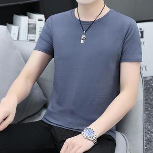 纯色男士短袖T恤男装休闲半袖打底衫韩版夏季男式学生T恤上衣服潮