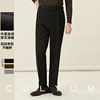 cultum复古高腰加绒单褶西裤商务，男士加厚纯色，抗皱休闲西装长裤子