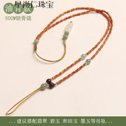 橄榄核项链小竹节吊坠挂绳挂件，绳玉炎氏绳子，翡翠玉坠的琥珀蜜蜡绳