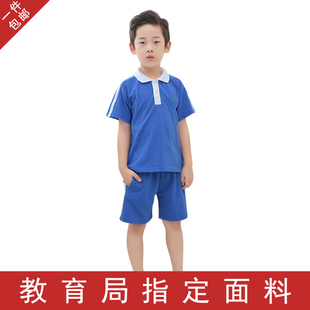 深圳市小学生男款夏季运动服，统一校服套装，棉夏装短袖上衣短裤子