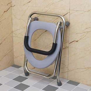 老年人折叠坐便椅孕妇坐便器便携式移动马桶简易不锈钢厕所凳家用
