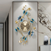 定制时尚创意家用挂钟客厅轻奢艺术时钟新中式餐厅钟表蝴蝶兰个性