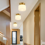 全铜美式吸顶灯走廊过道玄关灯入户阳台衣帽间儿童房现代简约灯具