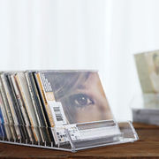 纳弥简约设计亚克力透明水晶感多格桌面CD盒碟片收纳盒CD陈列架音