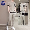 NASA夏季跑步休闲冰丝套装男运动服春夏季潮流搭配帅气短袖两件套