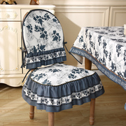 美式田园餐椅垫椅子坐垫，椅背套装座垫，北欧轻奢欧式简约家用高级感