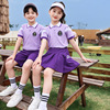 紫色幼儿园园服春秋套装小学生班服一年级校服运动三件套纯棉儿童